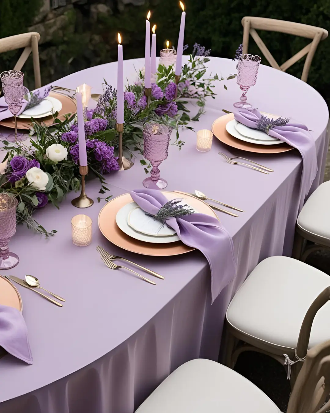 | Photo of beautiful white wedding hall with big tables isolated