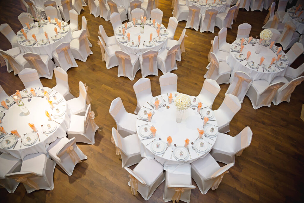 | banqueting tables at wedding