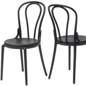 Krzesło kuchenne klasyczne rustykalne Vintage - czarne