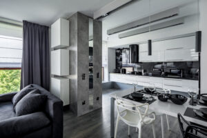 | Modern apartment with open kitchen