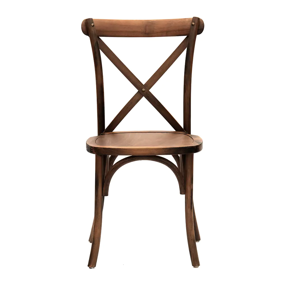 krzesło rustykalne drewniane boho – ciemny brąz | bankietowo.pl | D50_5171