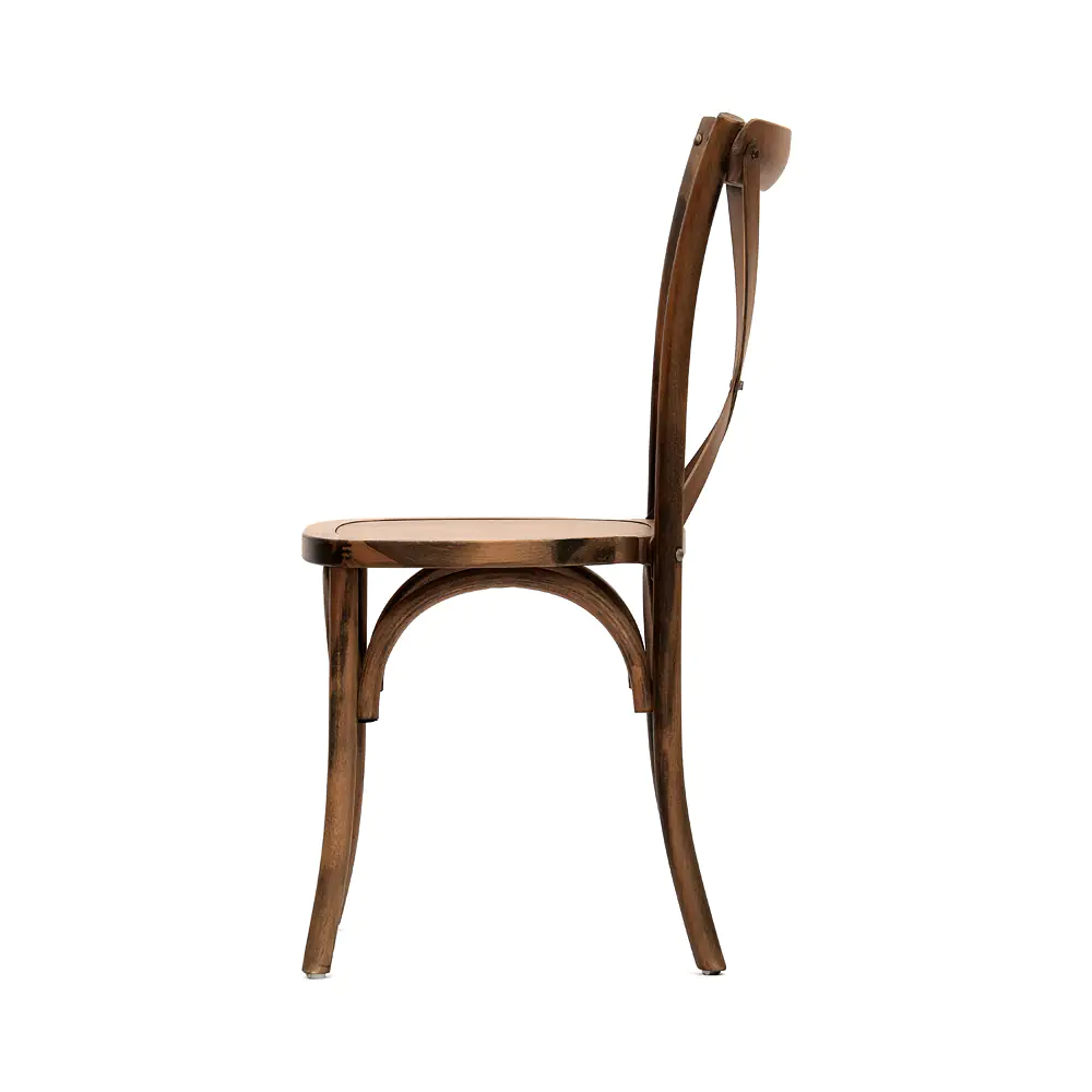 krzesło rustykalne drewniane boho – ciemny brąz | bankietowo.pl | D50_5190