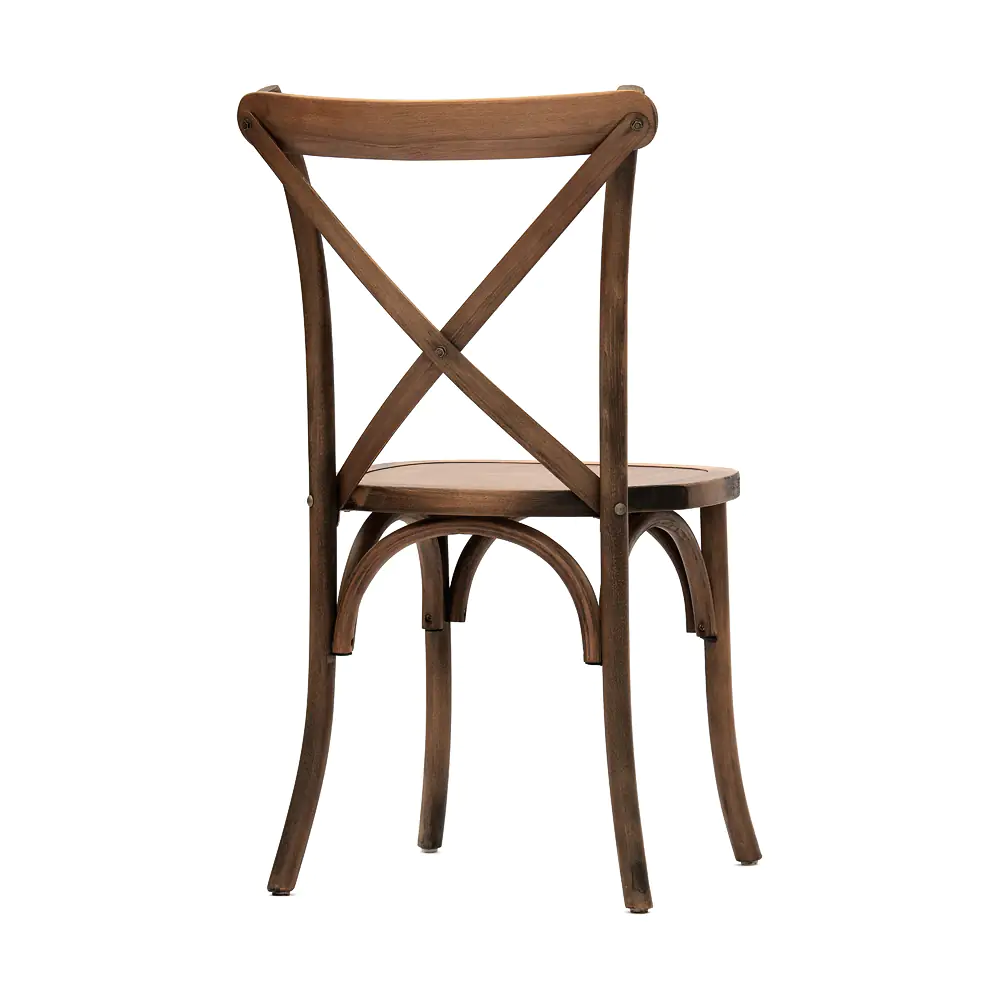 krzesło rustykalne drewniane boho – ciemny brąz | bankietowo.pl | D50_5192