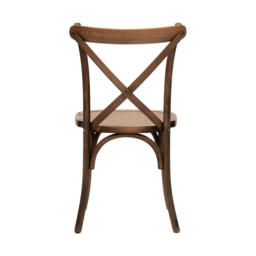 krzesło rustykalne drewniane boho – ciemny brąz | bankietowo.pl | D50_5200