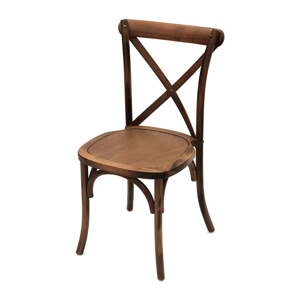 krzesło rustykalne drewniane boho – ciemny brąz | bankietowo.pl | D71_1289