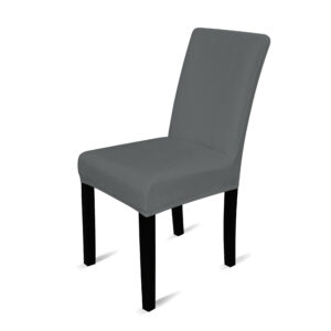 | dark grey velvet dinning chair cover (2)