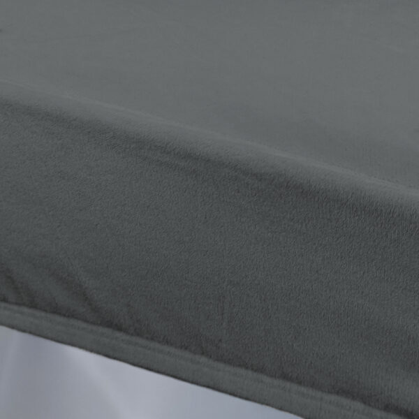| dark grey velvet dinning chair cover (4)