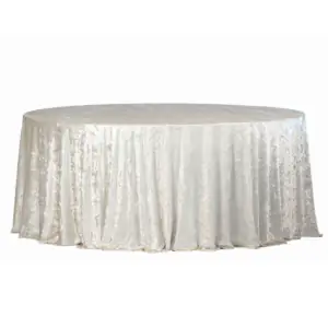 Obrus okrągły aksamit beżowy Fi340cm Velvet