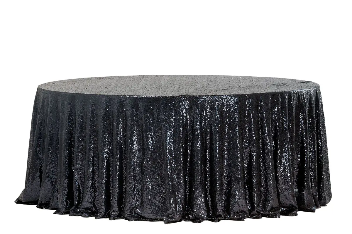 obrus cekinowy czarny fi340cm | bankietowo.pl | obrus-cekiny-czarny_7928