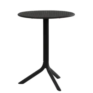 Stolik ogrodowy zewnętrzny plastikowy czarny Fi60cm