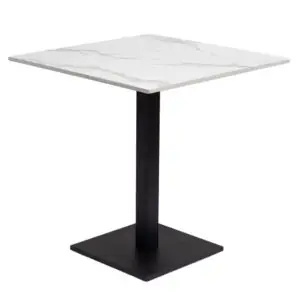 Stolik kawiarniany zewnętrzny ogrodowy biały 70x70cm masa marmurowa
