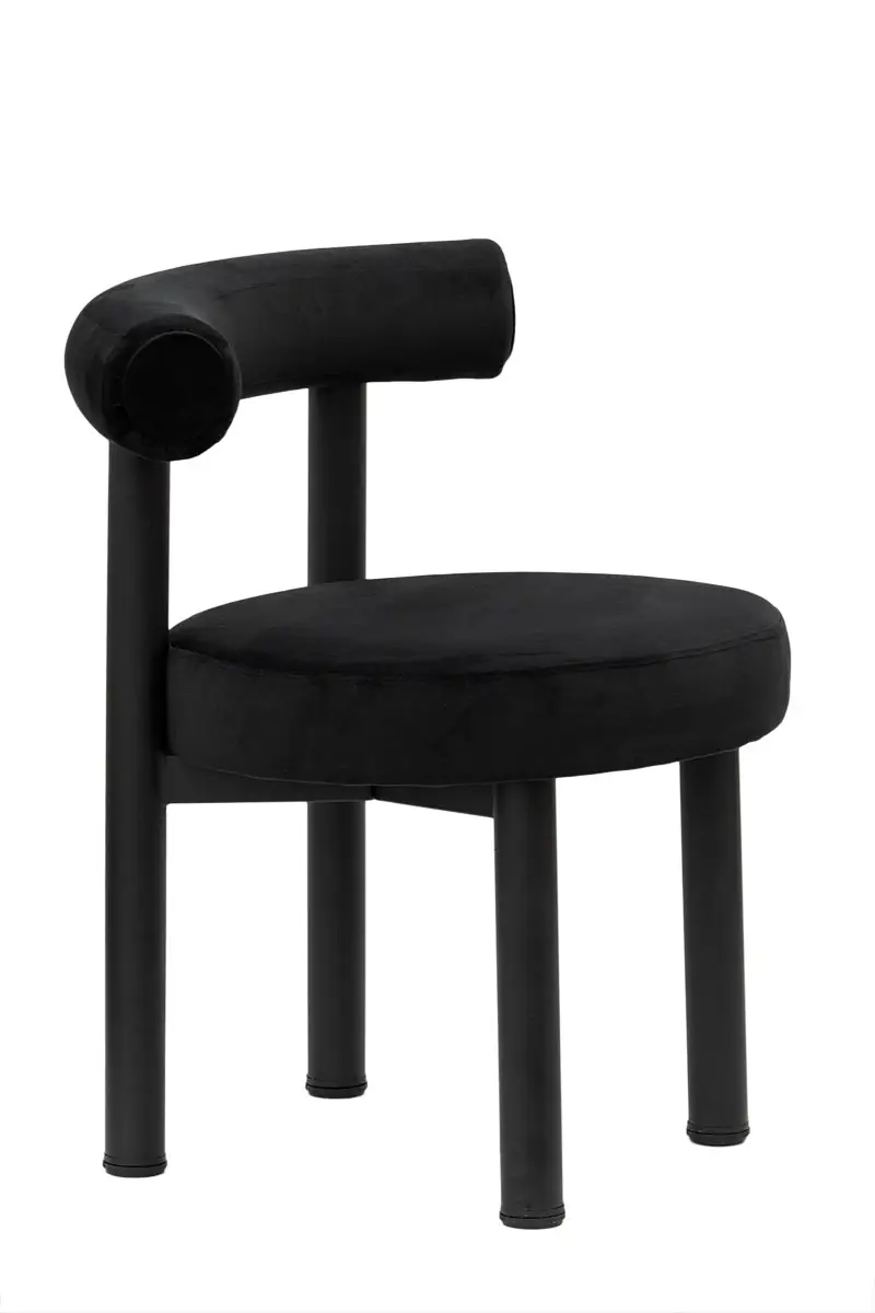 krzesło welurowe tapicerowane kawiarniane ufo – czarne | bankietowo.pl | krzeslo-kawiarniane-czarne_8331