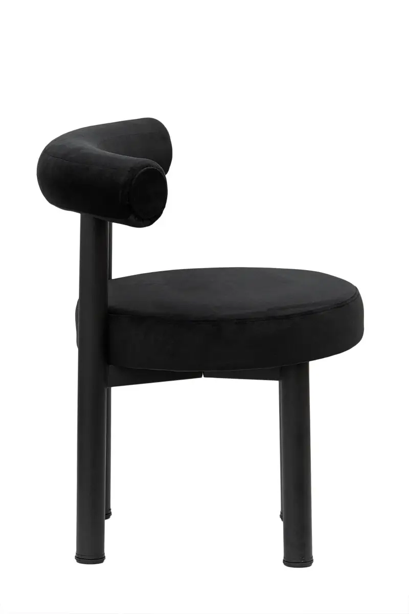 krzesło welurowe tapicerowane kawiarniane ufo – czarne | bankietowo.pl | krzeslo-kawiarniane-czarne_8332