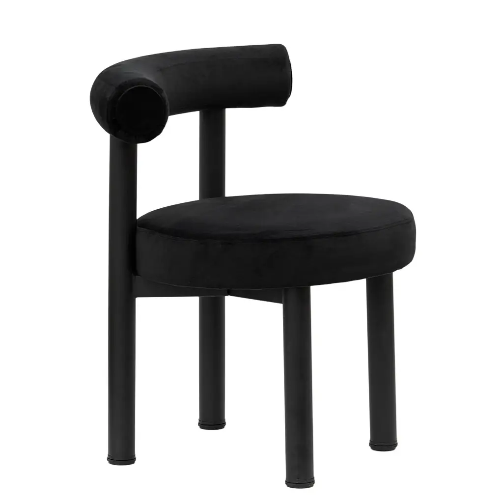 krzesło welurowe tapicerowane kawiarniane ufo – czarne | bankietowo.pl | krzeslo-kawiarniane-ufo-czarne-miniatura