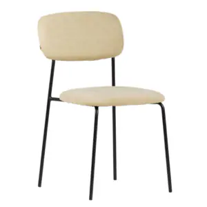 krzesło tapicerowane w stylu skandynawskim uno – kolor kremowy | bankietowo.pl | elegante czarne 5
