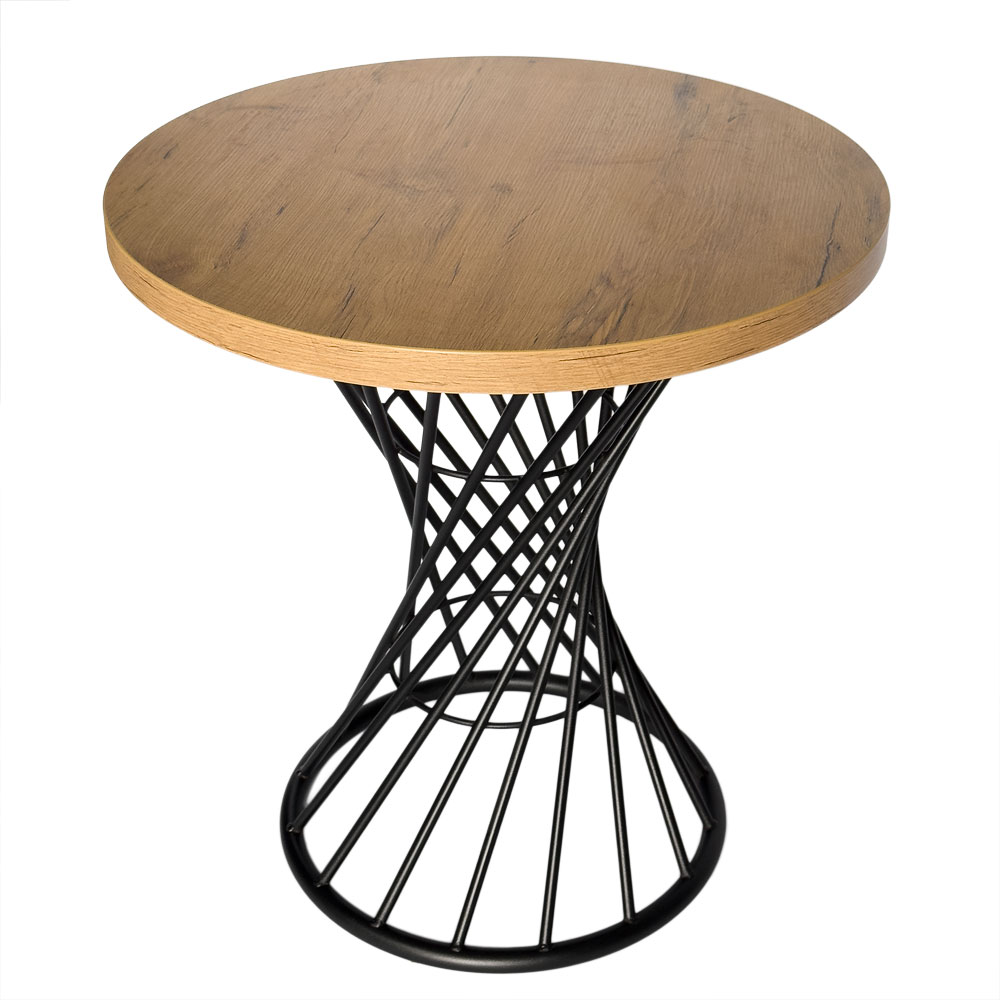 stolik kawiarniany loftowy okrągły ażurowy fi68cm dąb lancelot | bankietowo.pl | stolik-azurowy-lancelot_0888