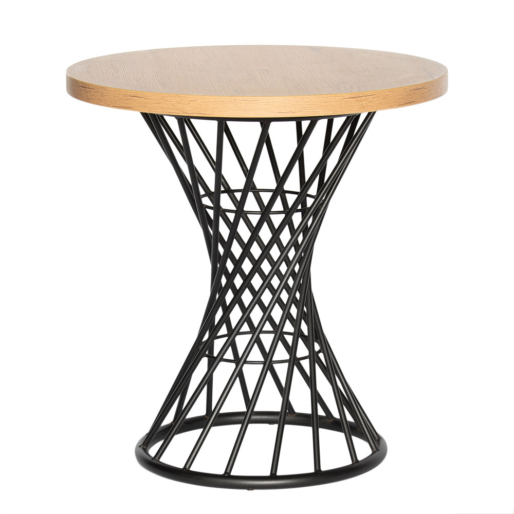 stolik kawiarniany loftowy okrągły ażurowy fi68cm dąb lancelot | bankietowo.pl | stolik-azurowy-lancelot_9845