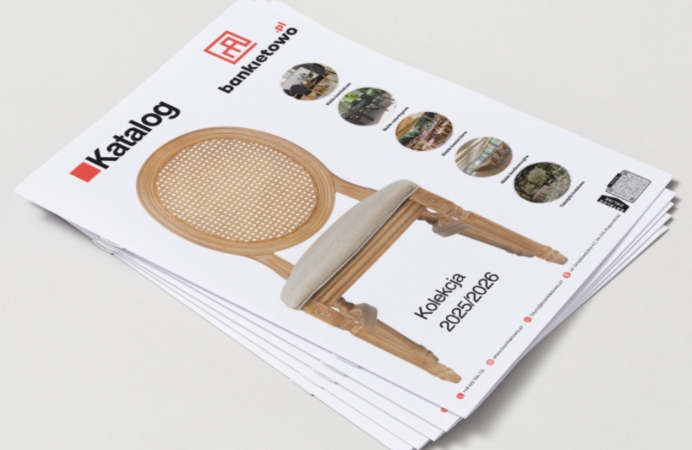 katalog produktowy – odkryj naszą pełną ofertę | bankietowo.pl | Photo of beautiful white wedding hall with big tables isolated