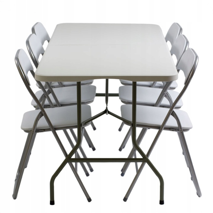 zestaw cateringowy ogrodowy biały składany – stół 180 + 6 krzeseł white | bankietowo.pl | ZESTAW-STOL-ROZKLADANY-CATERINGOWY-180x74-x1-KRZESLO-SKLADANE-X6-DLA-GOSCI-EAN-GTIN-5904811081027