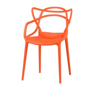 Krzesło nowoczesne skandynawskie ażurowe Split - pomarańczowe