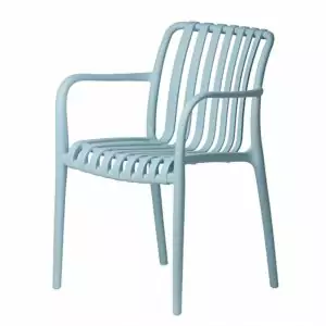 Krzesło ogrodowe ażurowe Aura niebieskie z podłokietnikami