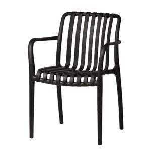 krzesło ogrodowe ażurowe aura czarne z podłokietnikami | bankietowo.pl | Aura-czarne_0116