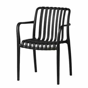 Krzesło ogrodowe ażurowe Aura czarne z podłokietnikami