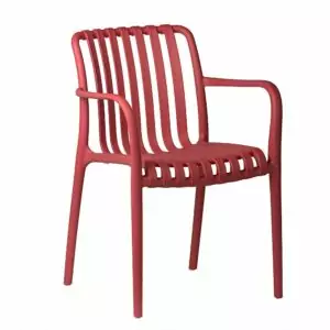 Krzesło ogrodowe ażurowe Aura czerwone z podłokietnikami