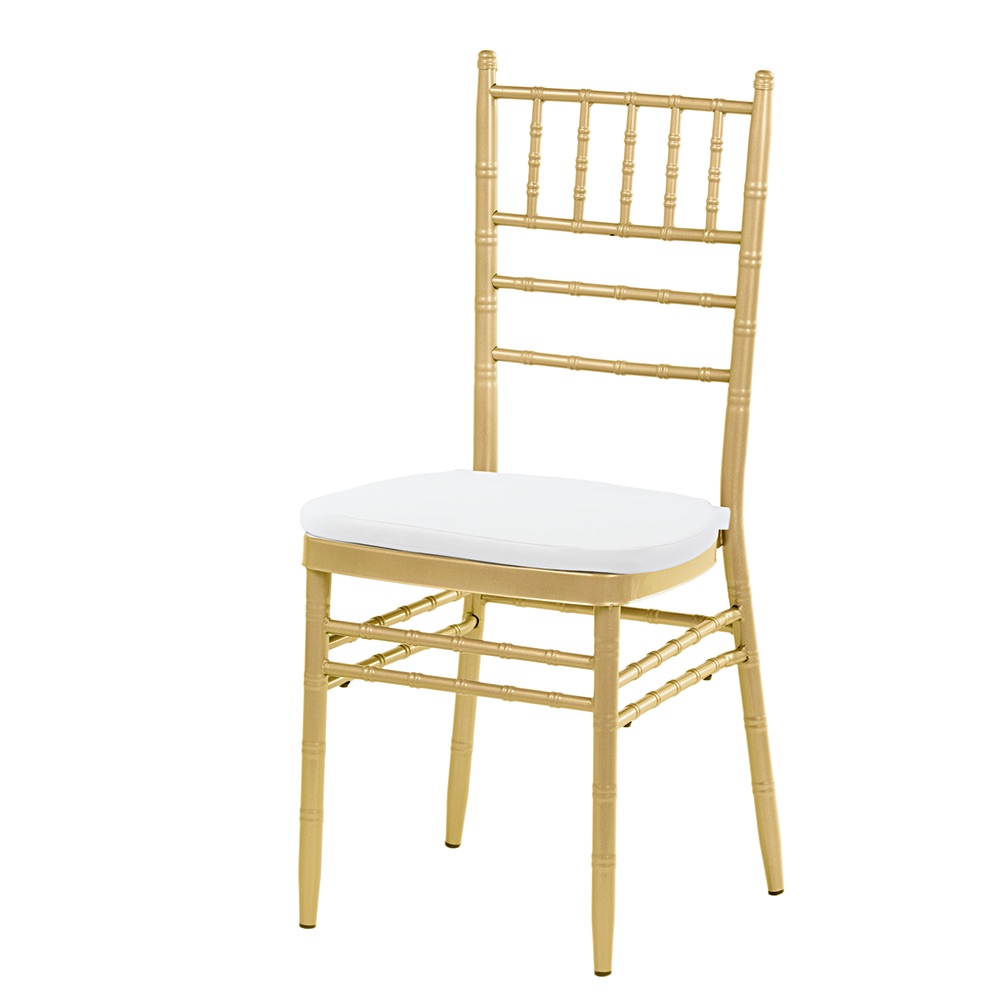 krzesło weselne amerykańskie chiavari z poduszką – kolor złoty | bankietowo.pl | chiavari-jasnozlote_7807-poduszka