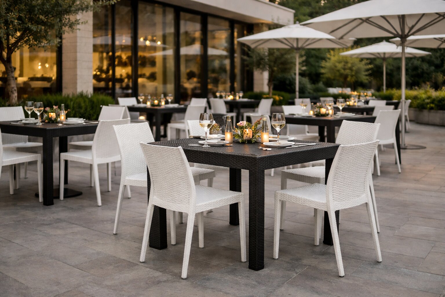 krzesło ogrodowe havana – imitacja rattanu białe | bankietowo.pl | krzeslo-havana-biale-realizacja