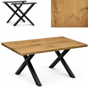 stół industrialny loftowy biurowy x 120x80x3,6cm dąb lancelot | bankietowo.pl | stol-loftoowy-x 1