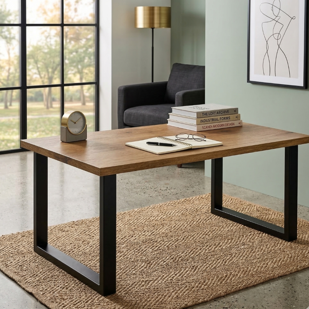 stół industrialny loftowy biurowy k 120x80x3,6cm dąb lancelot | bankietowo.pl | stolik-loftowy-120x80cm-loft K-dąb-lancelot