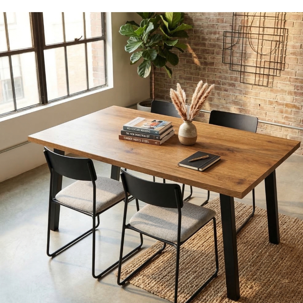 stół industrialny loftowy biurowy 120x80x3,6cm dąb lancelot | bankietowo.pl | stolik-loftowy-120x80cm-loft dab lancelot