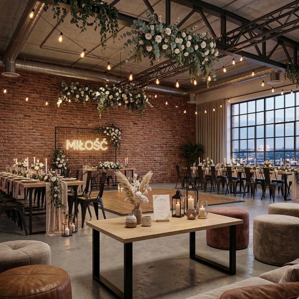 stół industrialny loftowy biurowy k 120x80x3,6cm dąb sonoma | bankietowo.pl | stolik-loftowy-120x80cm-loft sonoma