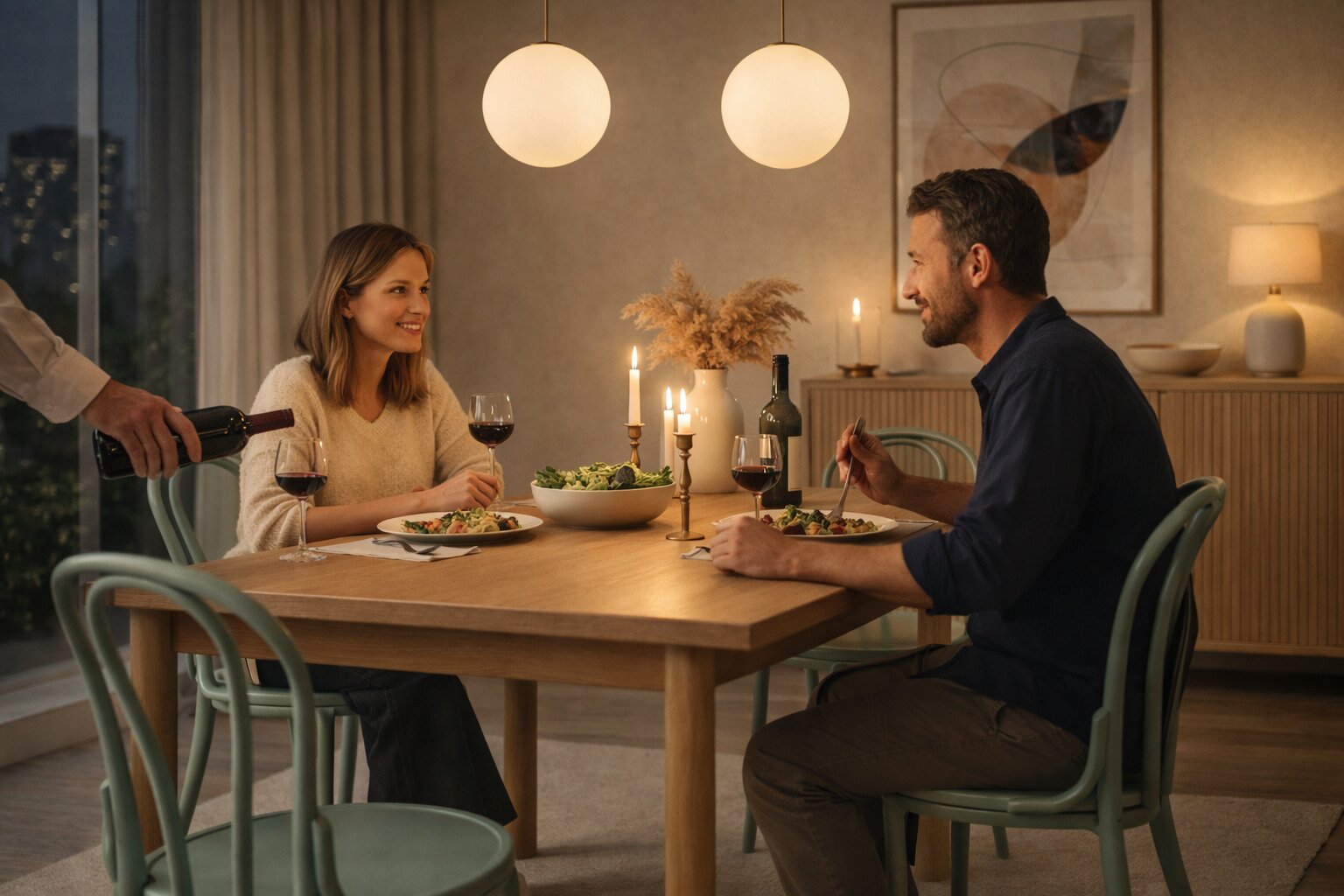 krzesło kuchenne klasyczne vintage – zielone | bankietowo.pl | vintage-zielone-kuchnia-realizacja