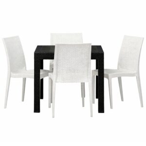 zestaw mebli ogrodowych – 4 krzesła havana białe + stół riviera | bankietowo.pl | zestaw-krzesla-havana-bialex4-stolik-riviera-czarny-x1