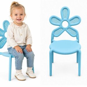 Krzesełko dziecięce Kwiatuszek krzesło dla dzieci - niebieskie