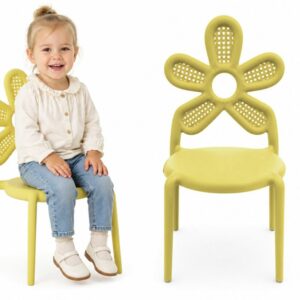 Krzesełko dziecięce Kwiatuszek krzesło dla dzieci - żółte