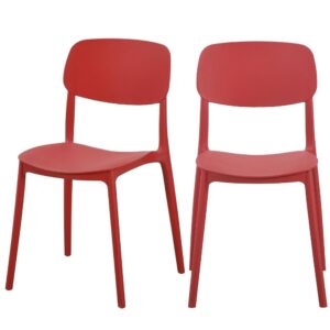 Krzesło kawiarniane ogrodowe restauracyjne Linea czerwone
