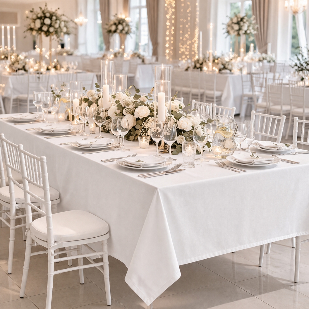 obrus biały bawełniany na stół bankietowy 280x170cm | bankietowo.pl | obrus-bawelniany-100