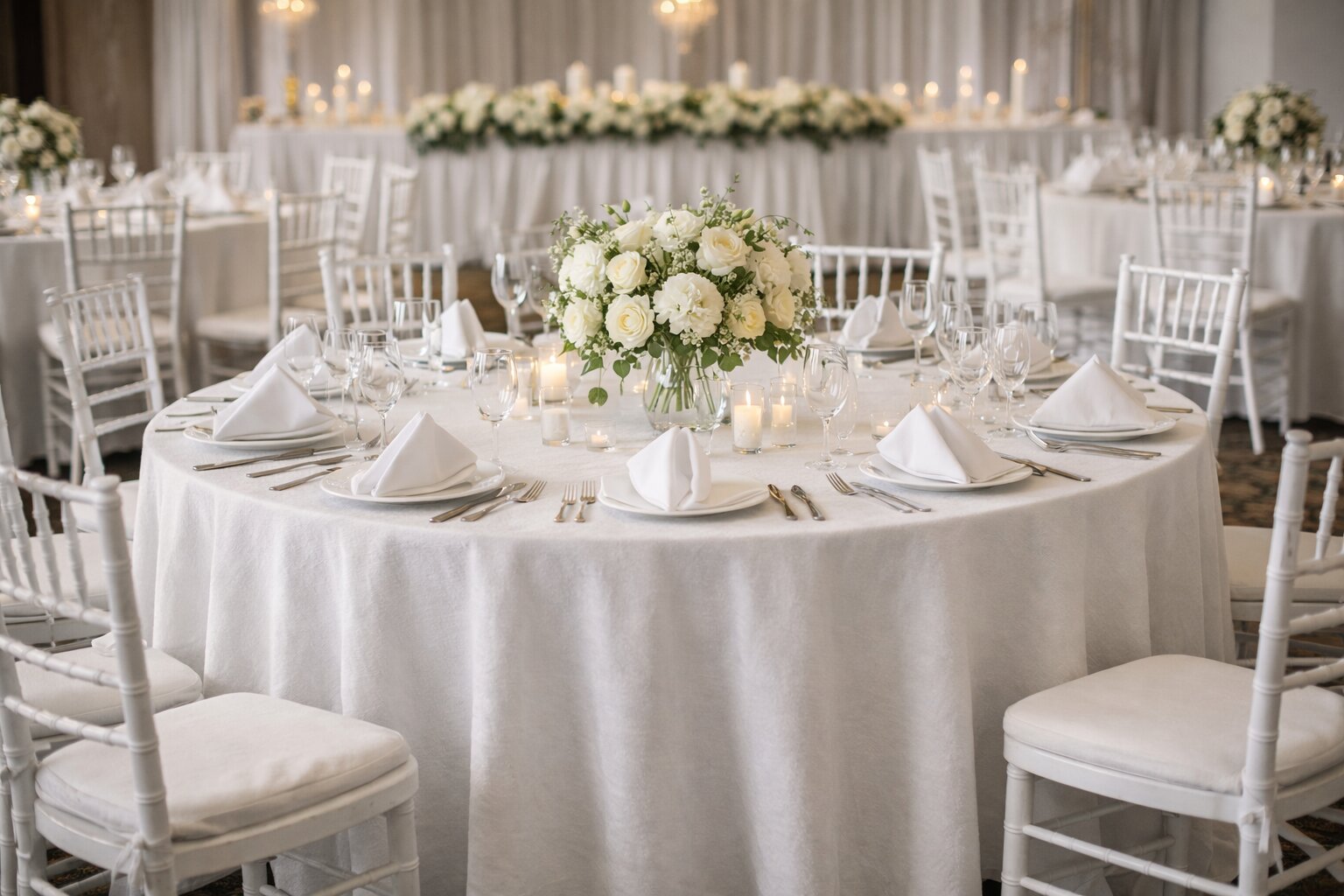 obrus biały bawełniany na stół bankietowy fi320cm | bankietowo.pl | obrus-bawelniany-okragly-bialy 8