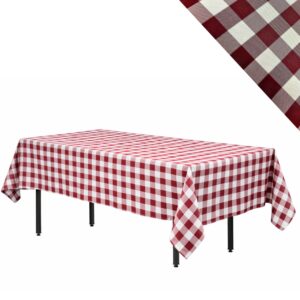 obrus na stół „krata włoska” 240×160 cm biało-bordowy | bankietowo.pl | obrus-krata-wloska-bordowo-bialy-0821-ARP-miniatura-sklep