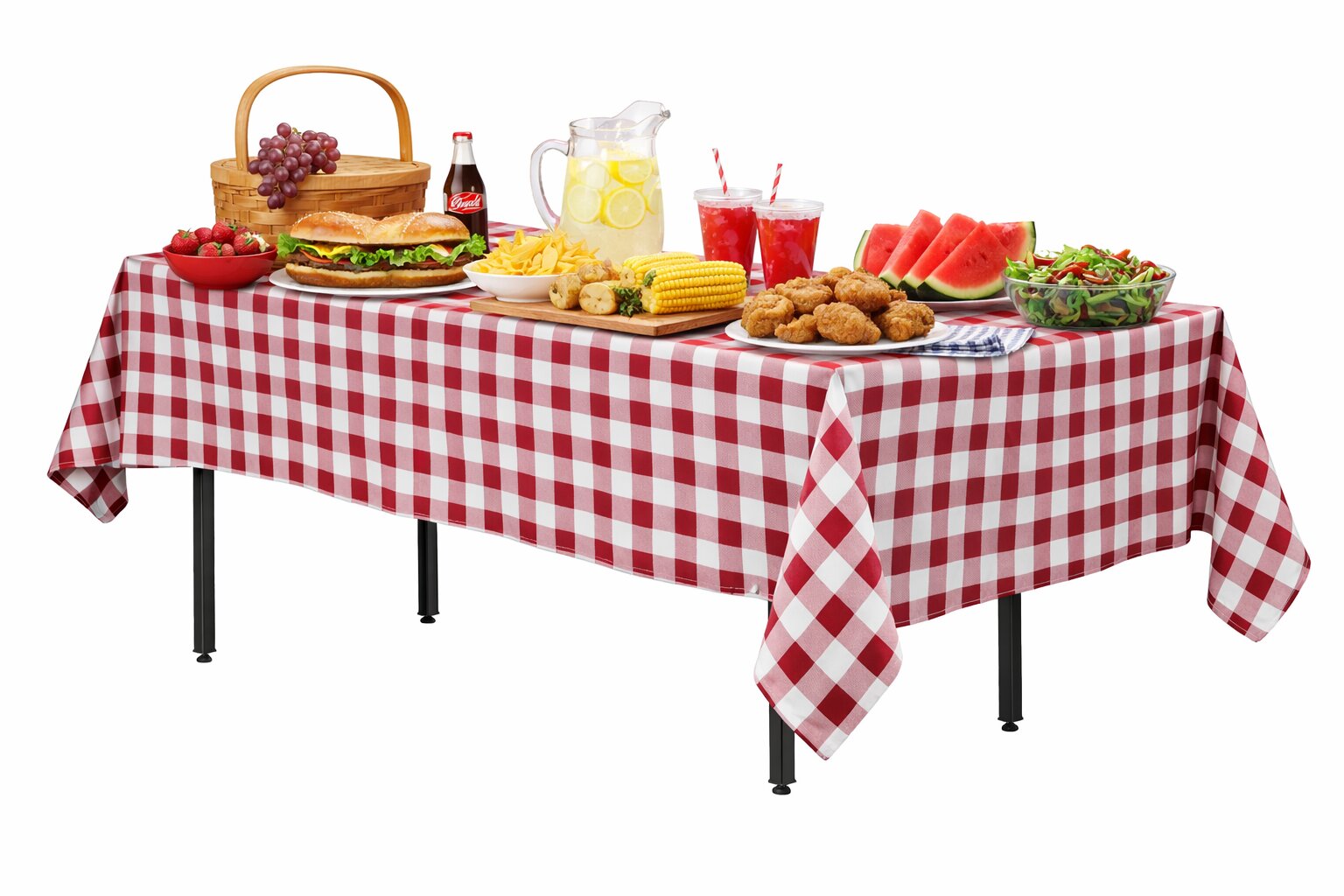 obrus na stół „krata włoska” 240×160 cm biało-bordowy | bankietowo.pl | obrus-krata-wloska-bordowo-bialy-0821-ARP-miniatura