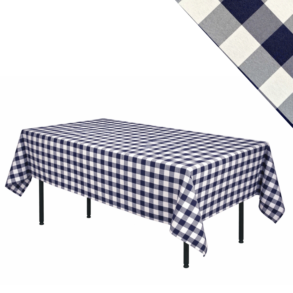 obrus na stół „krata włoska” 240×160 cm biało-niebieski | bankietowo.pl | obrus-krata-wloska-granatowo-bialy-0822-ARP-miniatura=sklep