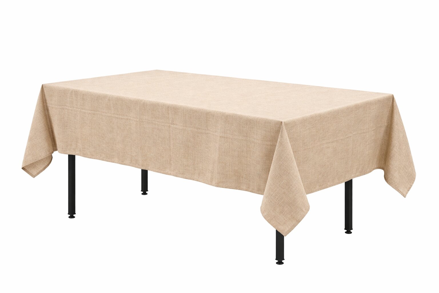 obrus płócienny beżowy „boho” 280x170cm na stół bankietowy – imitacja lnu | bankietowo.pl | obrus-prostokatny-boho 2