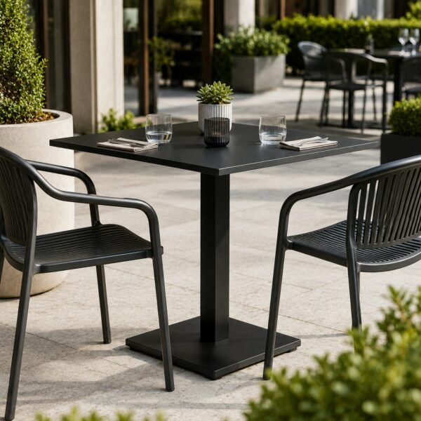 | Stolik ogrodowy kawiarniany Patio blat HPL 68x68cm czarny 6