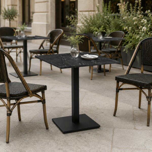 | Stolik ogrodowy kawiarniany Patio blat HPL 68x68cm czarny nero portoro 7